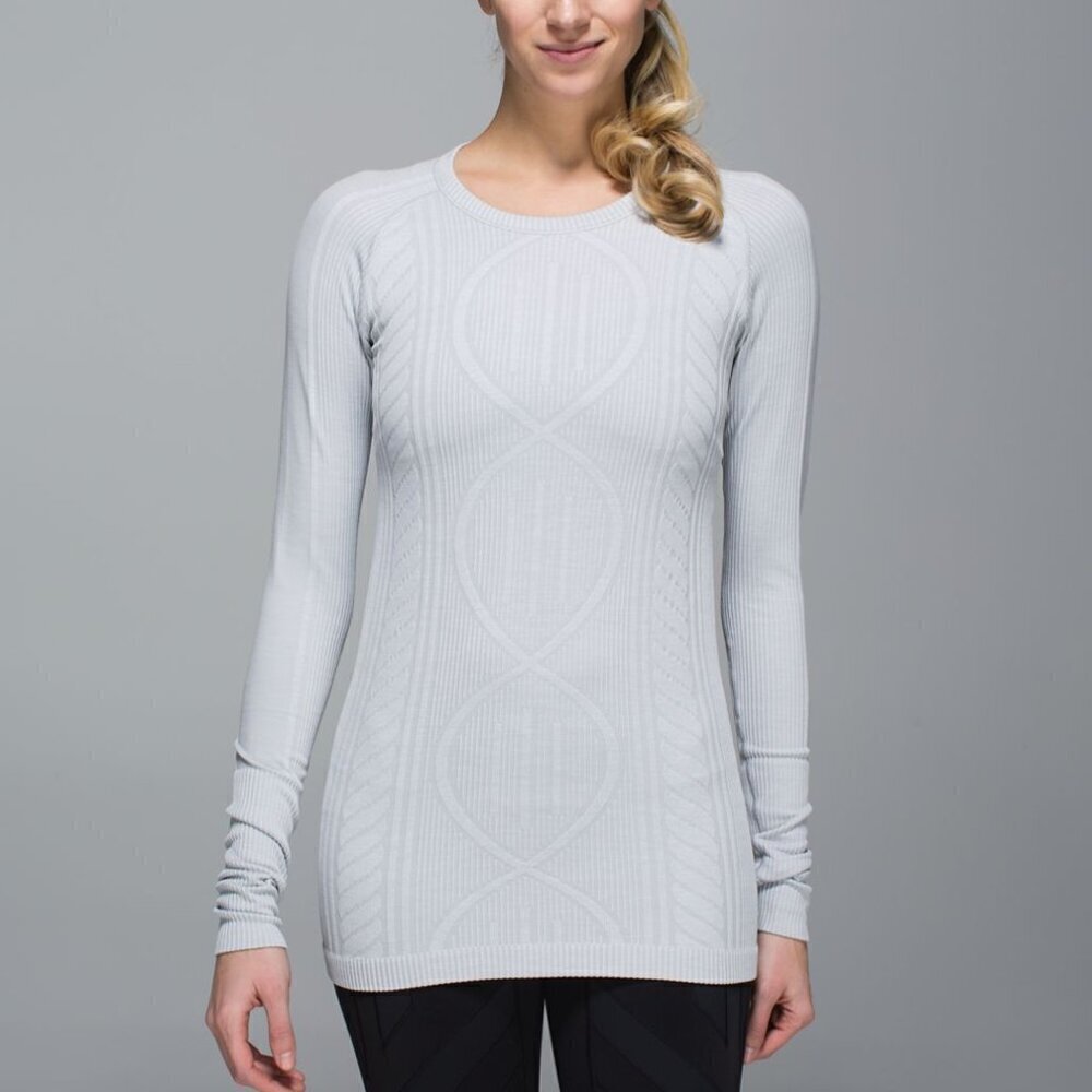 Lululemon Rest Less Pullover- Heathered Silver Spoon- Size 8
